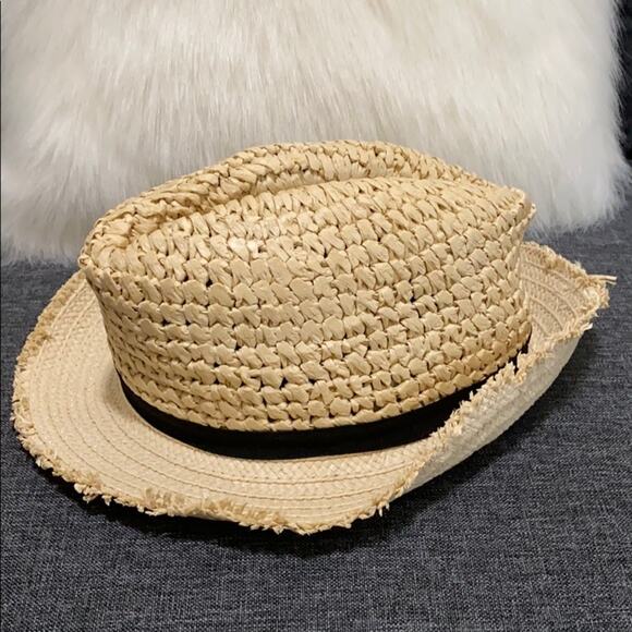 Express Raw Edge Straw Fedora - Picture 2 of 4